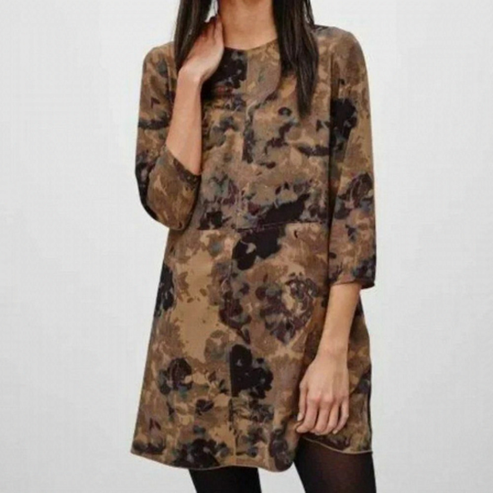 𝅺aritzia Wilfred Myosotis Abstract Floral Dress